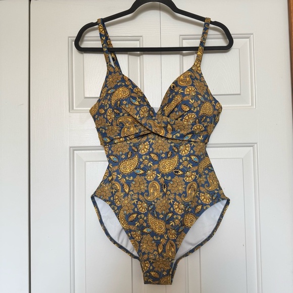 Boden Capri cup-size swimsuit harvest gold bathing suit Sz 38B NWT - Picture 8 of 14